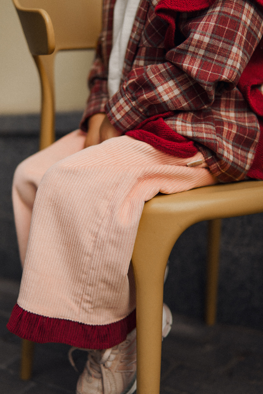 Children's corduroy pants with ruffles Pink. New collection 