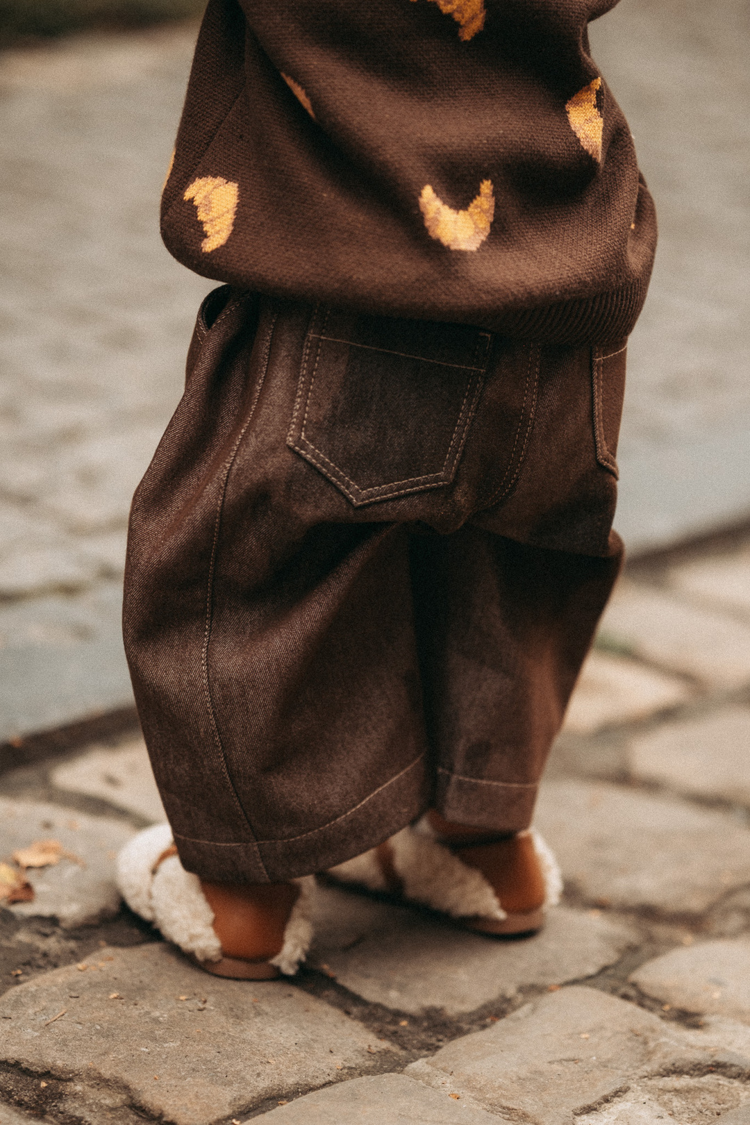 Children's insulated jeans Chocolate. New collection 