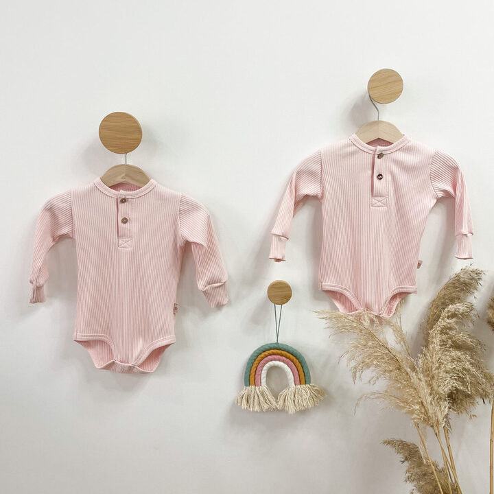 Long sleeve noodle bodysuit powder 