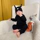 Long sleeve black slip with zipper 56-68 cm 