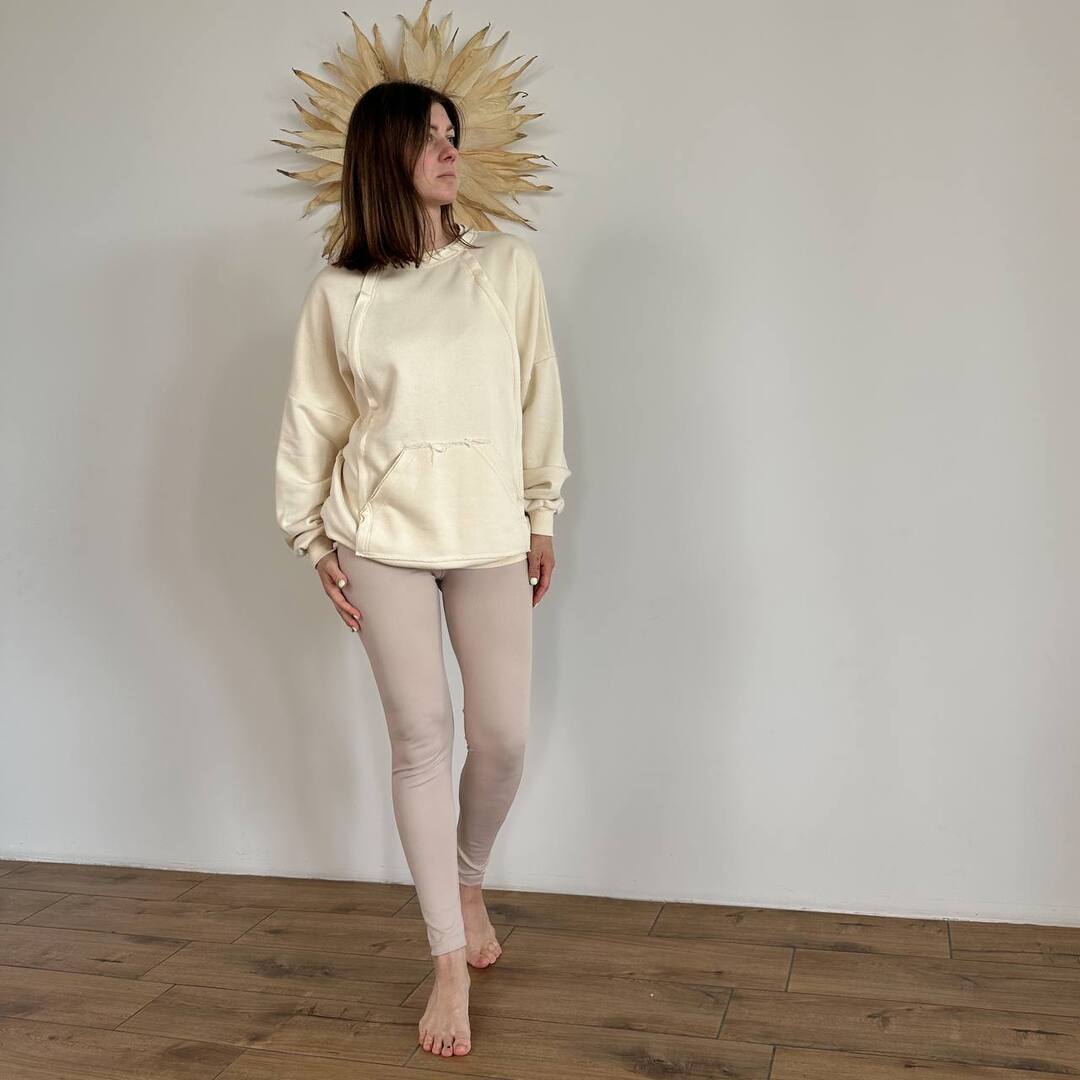 Легінси в рубчик Happymoon беж Зображення
