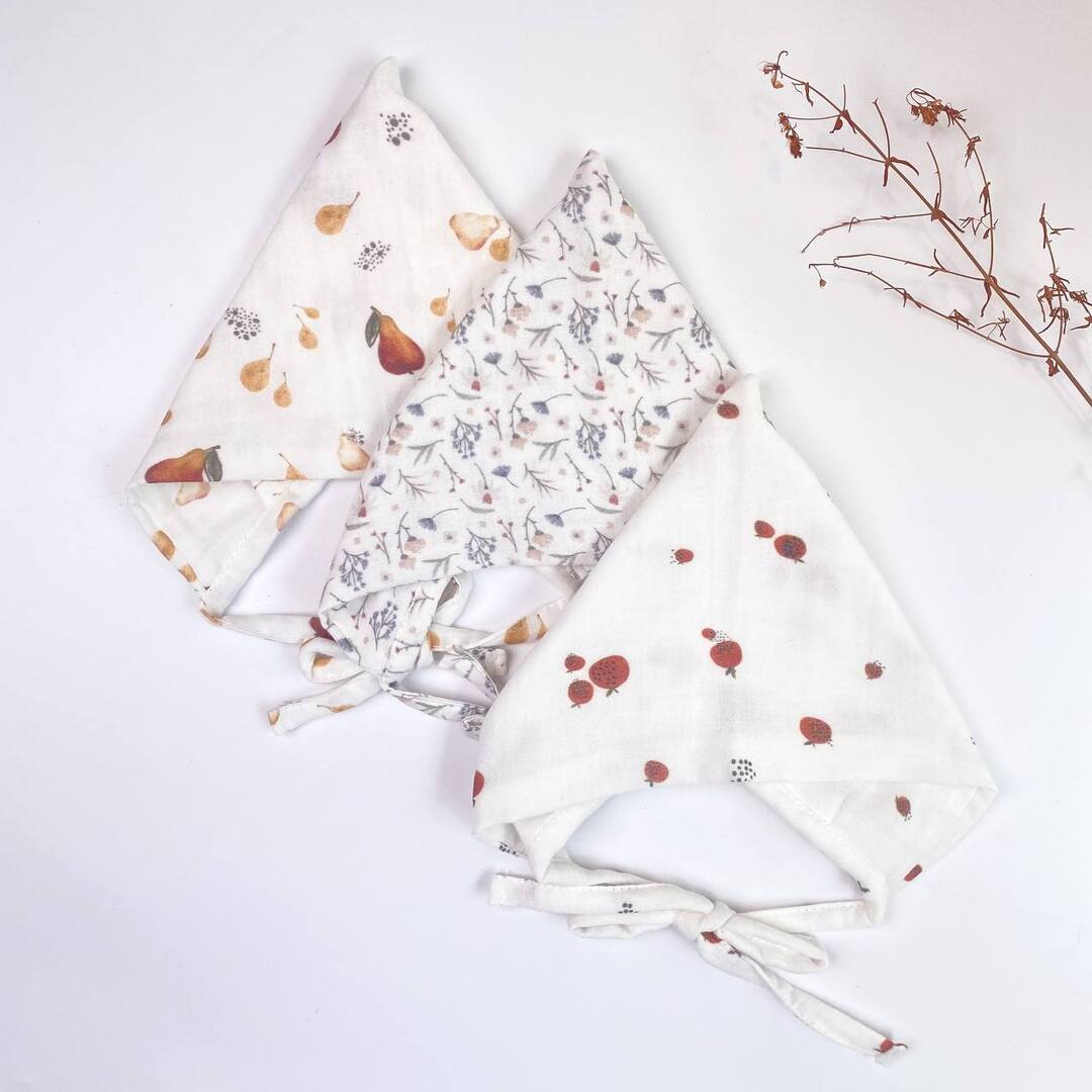 Happymoon muslin beanie, pear 