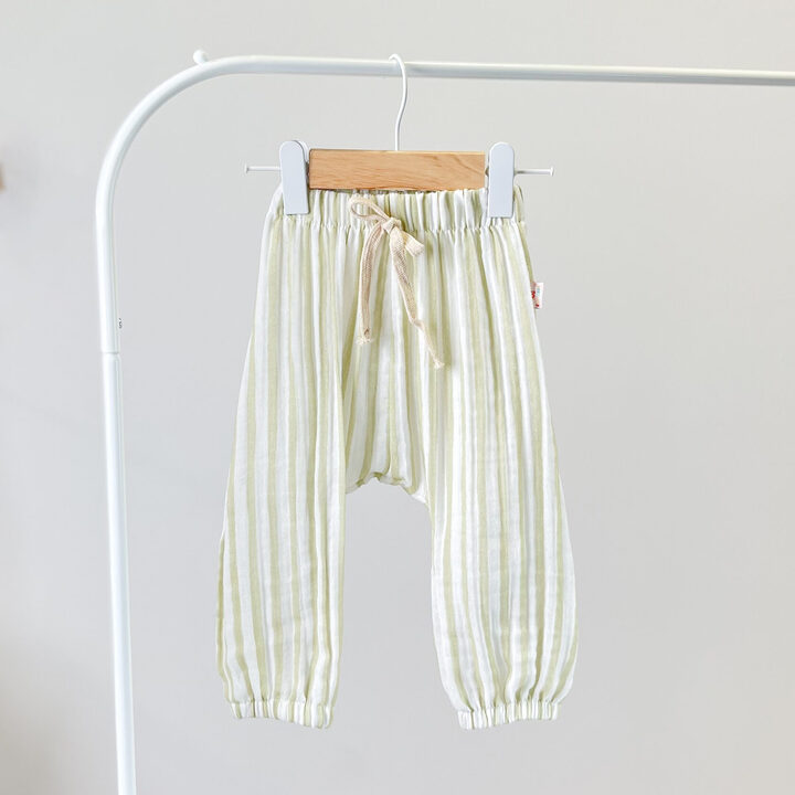 Pistachio striped muslin pants 