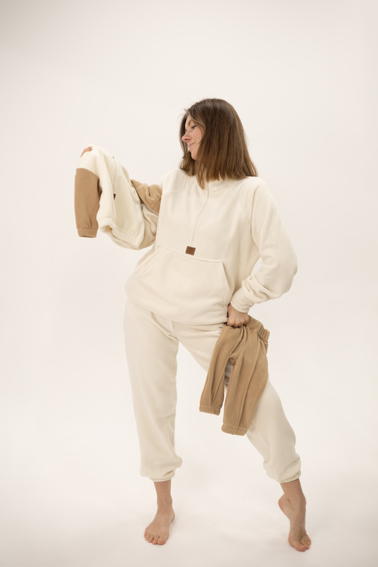 Adult warm fleece suit milk. New collection 