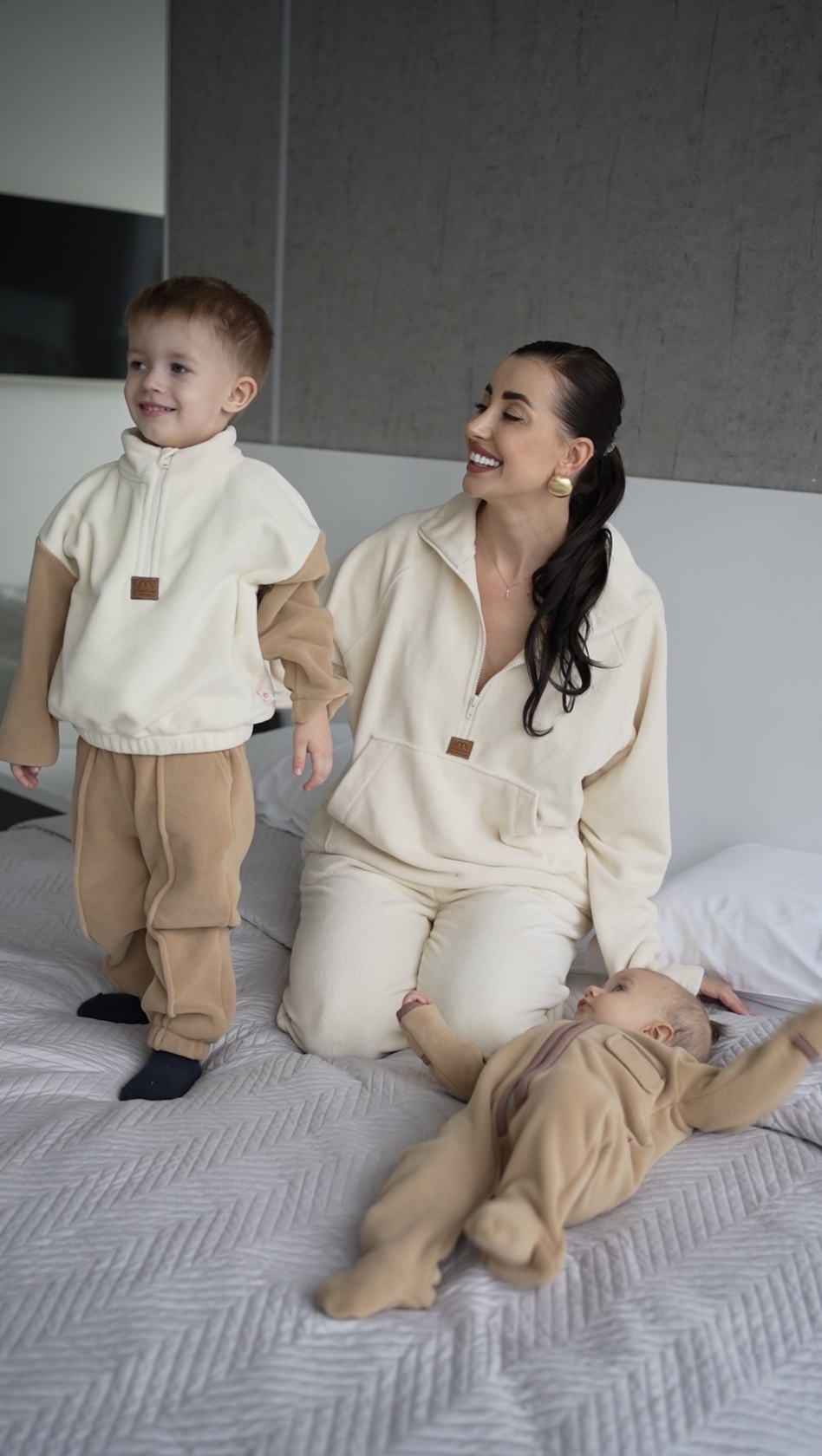 Fleece children's suit caramel with milk. New collection 