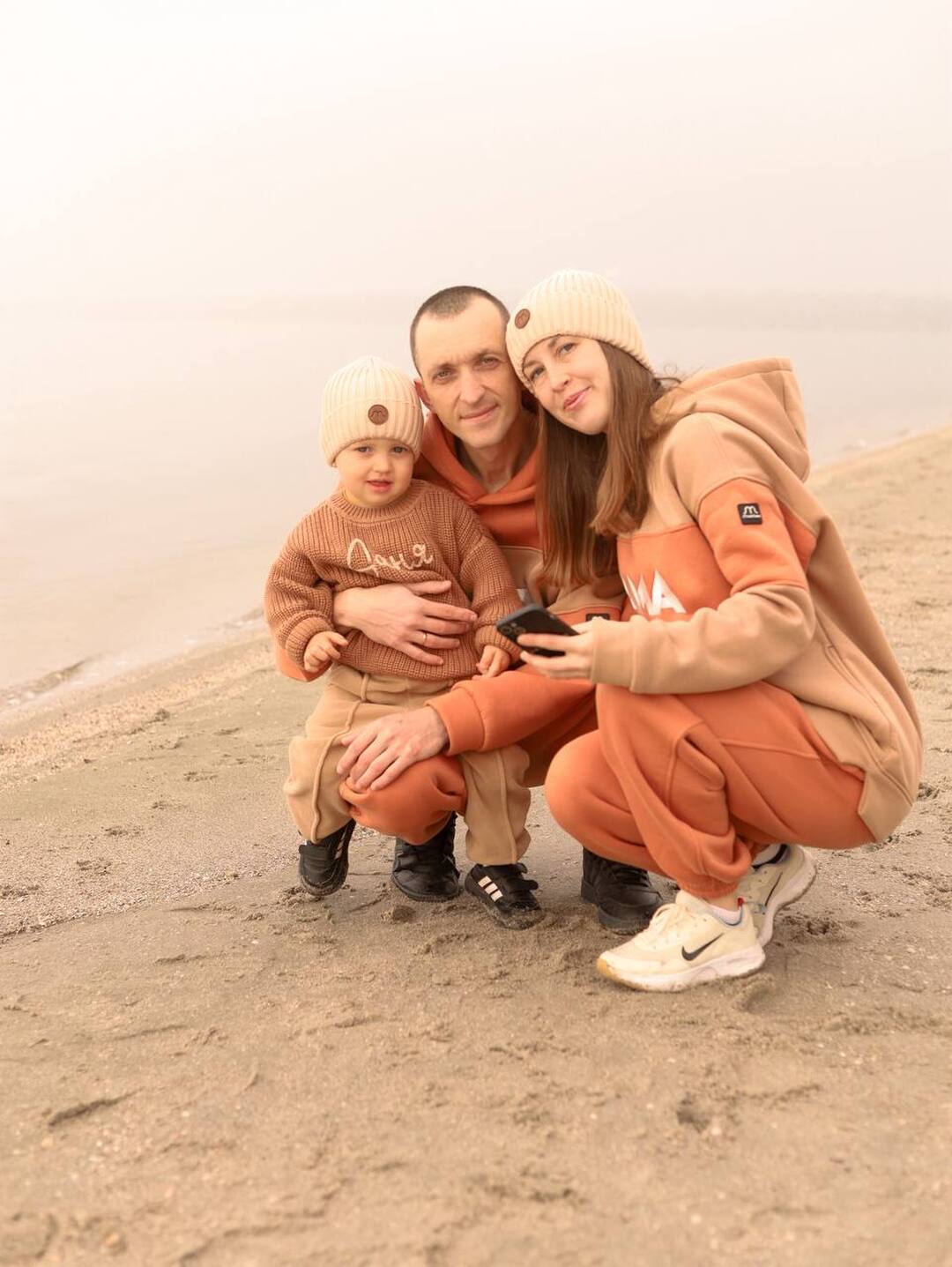 Утепленный худи оверсайз DAD беж/теракот. Новая коллекция Изображение
