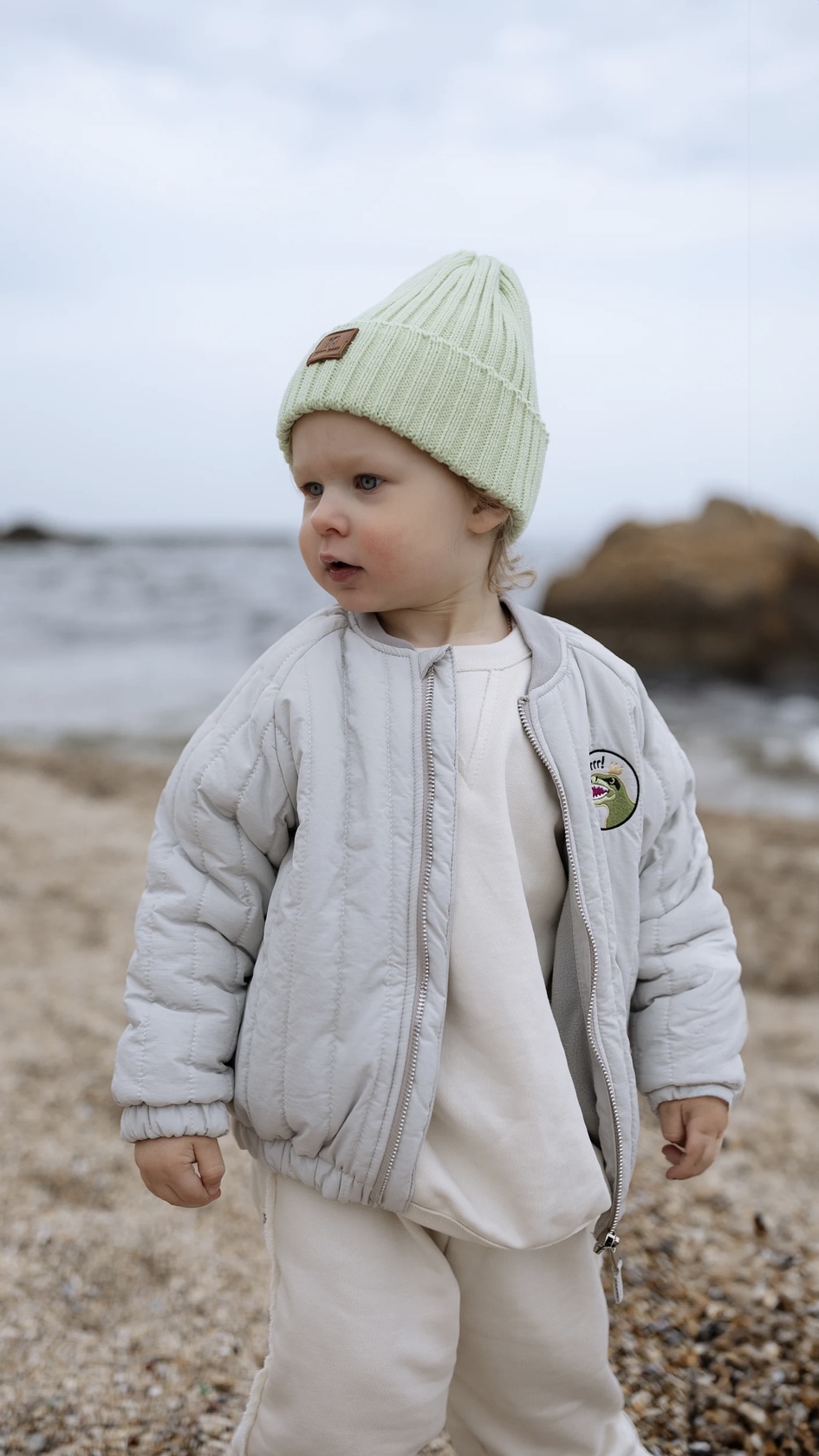 Children's quilted raincoat jacket Dino. New collection 