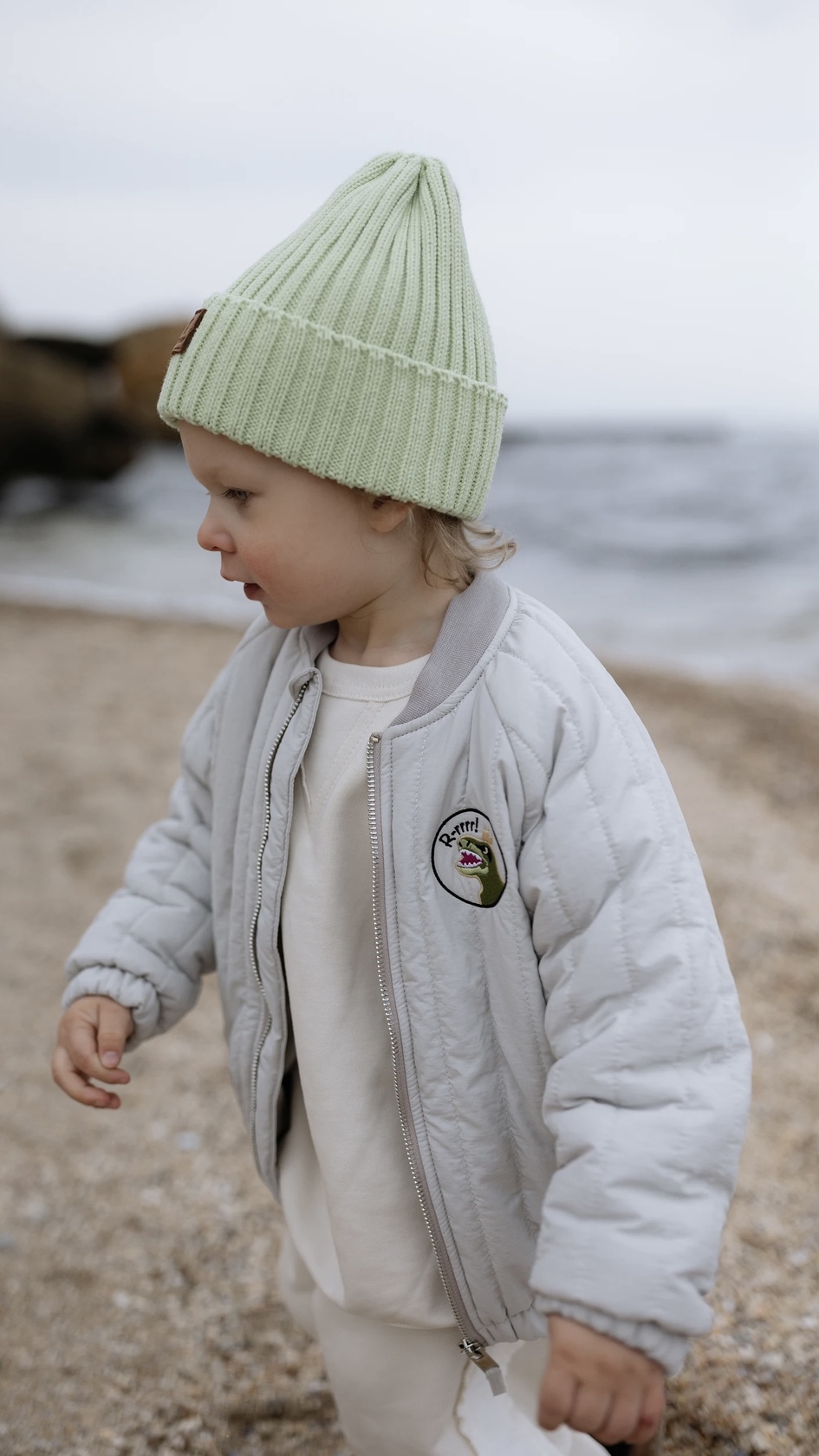 Children's quilted raincoat jacket Dino. New collection 
