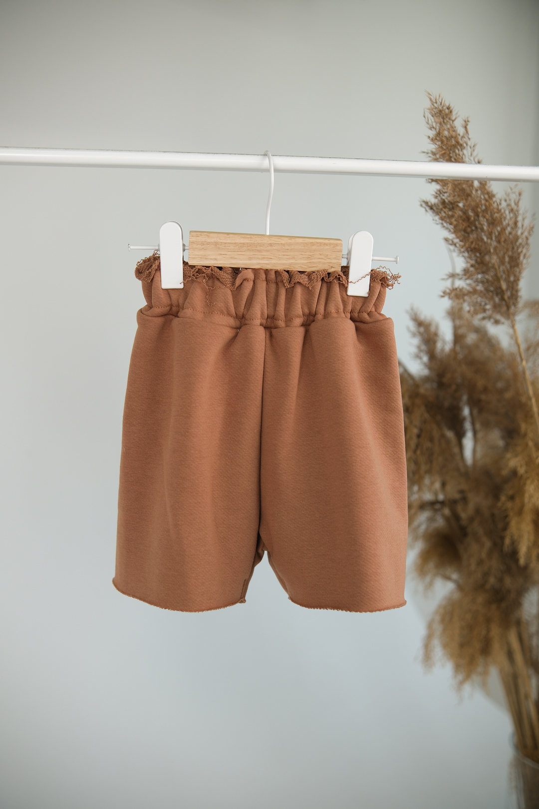 Children's shorts made of three-thread chocolate. New collection 