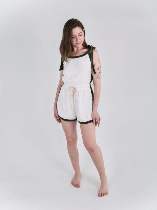 Terry jumpsuit milk/khaki. New collection 