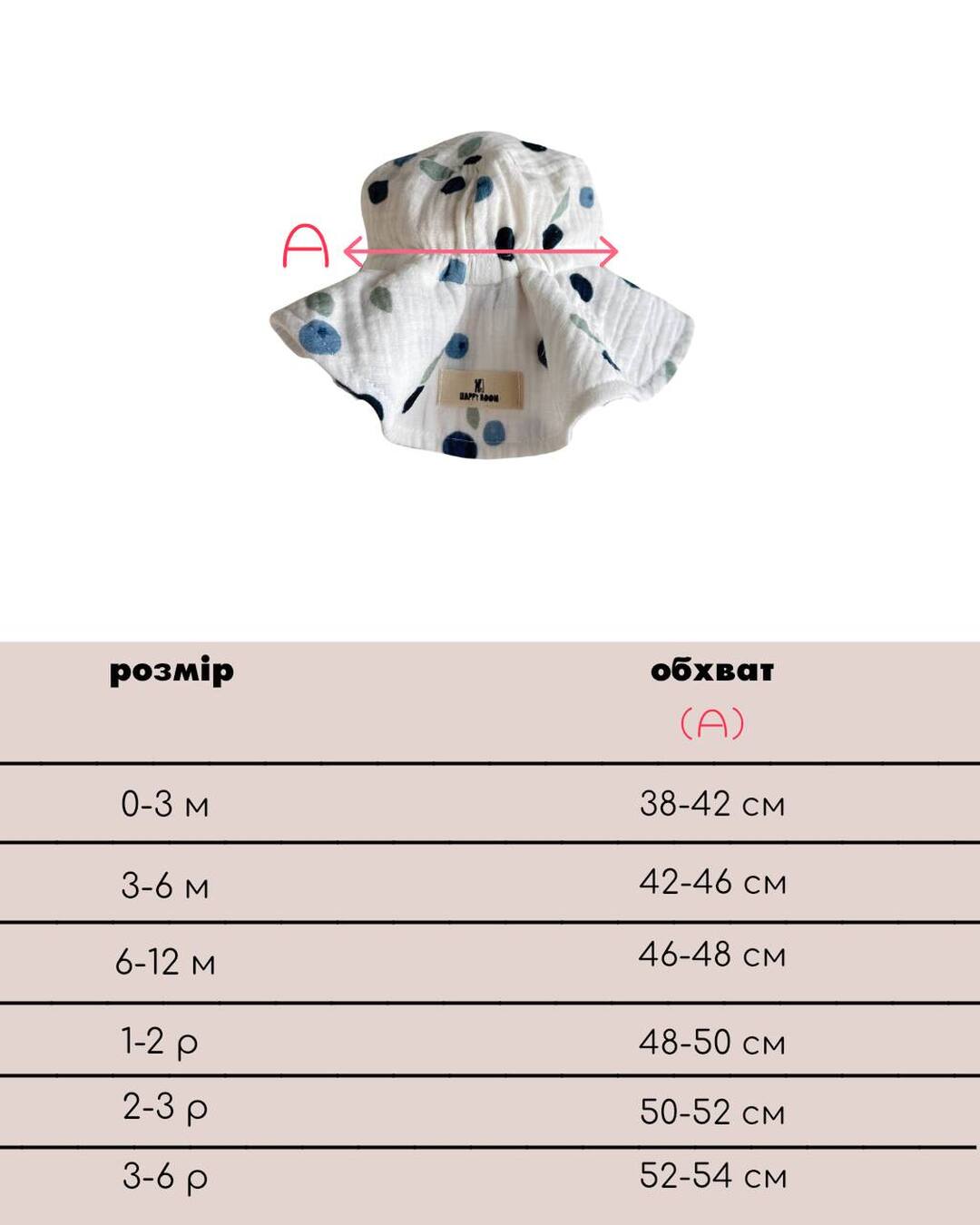 Панама Happymoon на завязках из муслина Pink Изображение