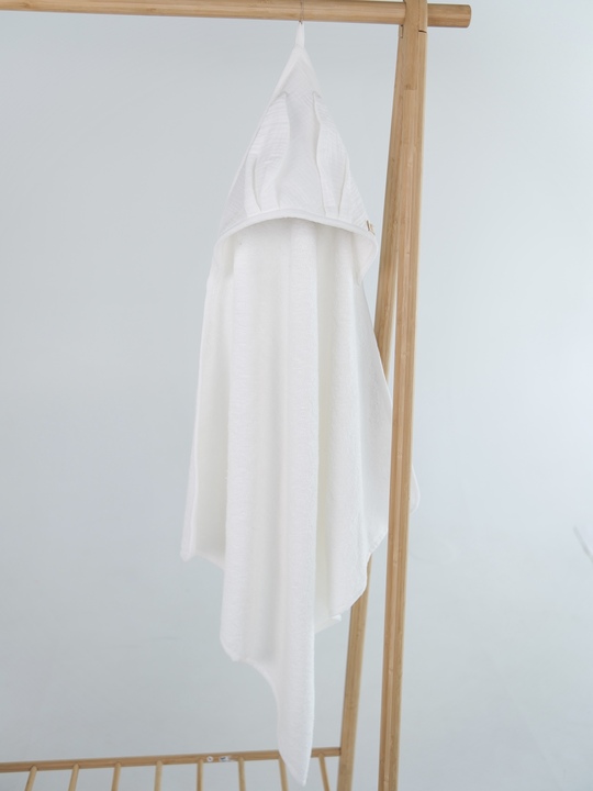 Рушник з капюшоном 110х110 White з бавовняної махри. RMZm Зображення
