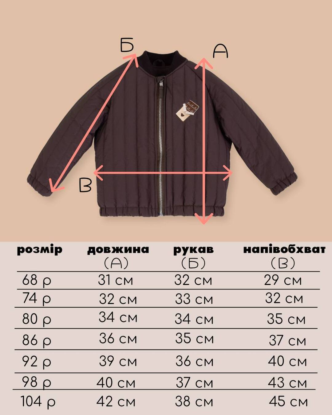 Куртка-бомбер дитяча зі стьобаної плащівки Cherry. Нова колекція Зображення