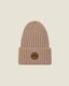 Happymoon basic knitted hat, dark beige 