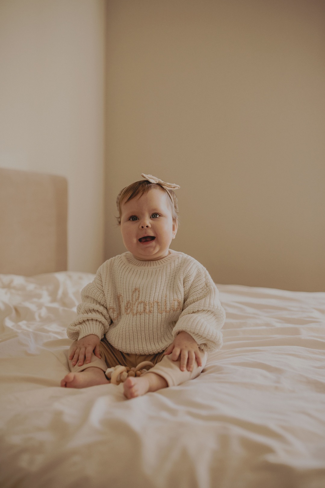 Knitted Baby Sweater HappyMoon Milk 