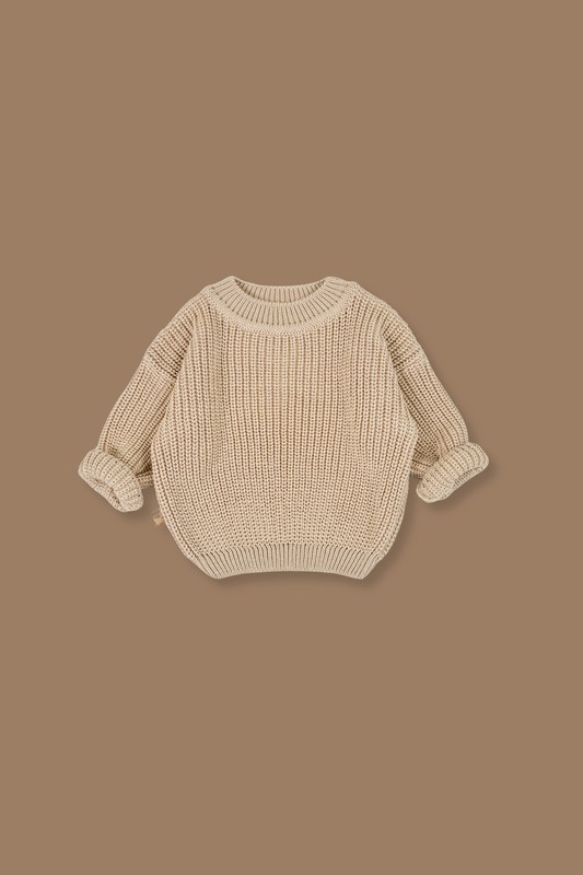 Knitted Baby Sweater HappyMoon Beige 