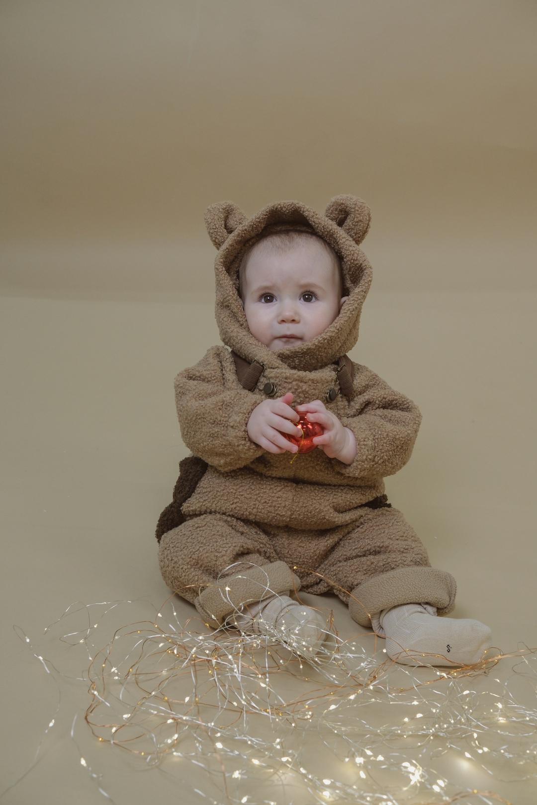 Bear hoodie with insulation caramel. New collection 