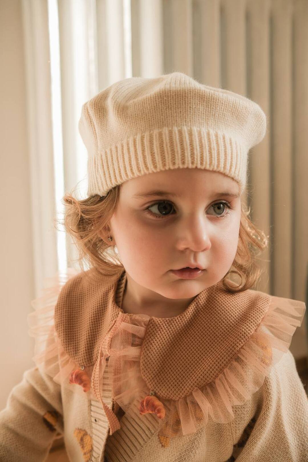 Children's dress with a Croissant collar. New collection 