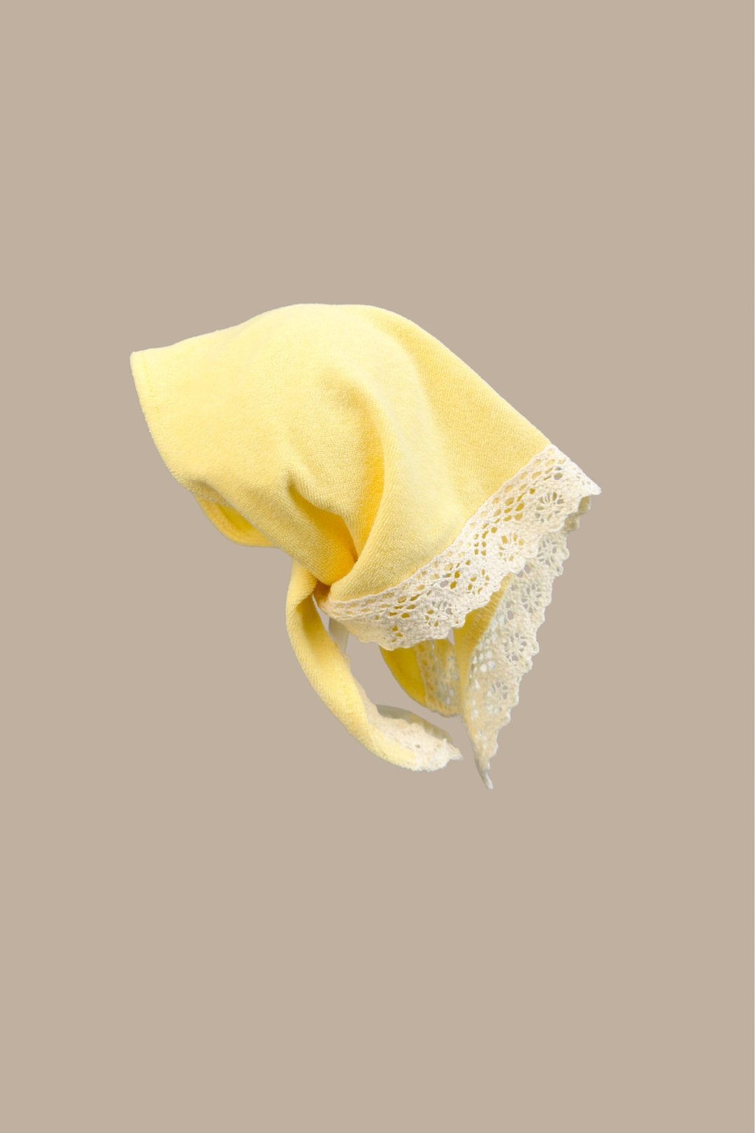Платок детский с рюшами из махры Yellow Изображение