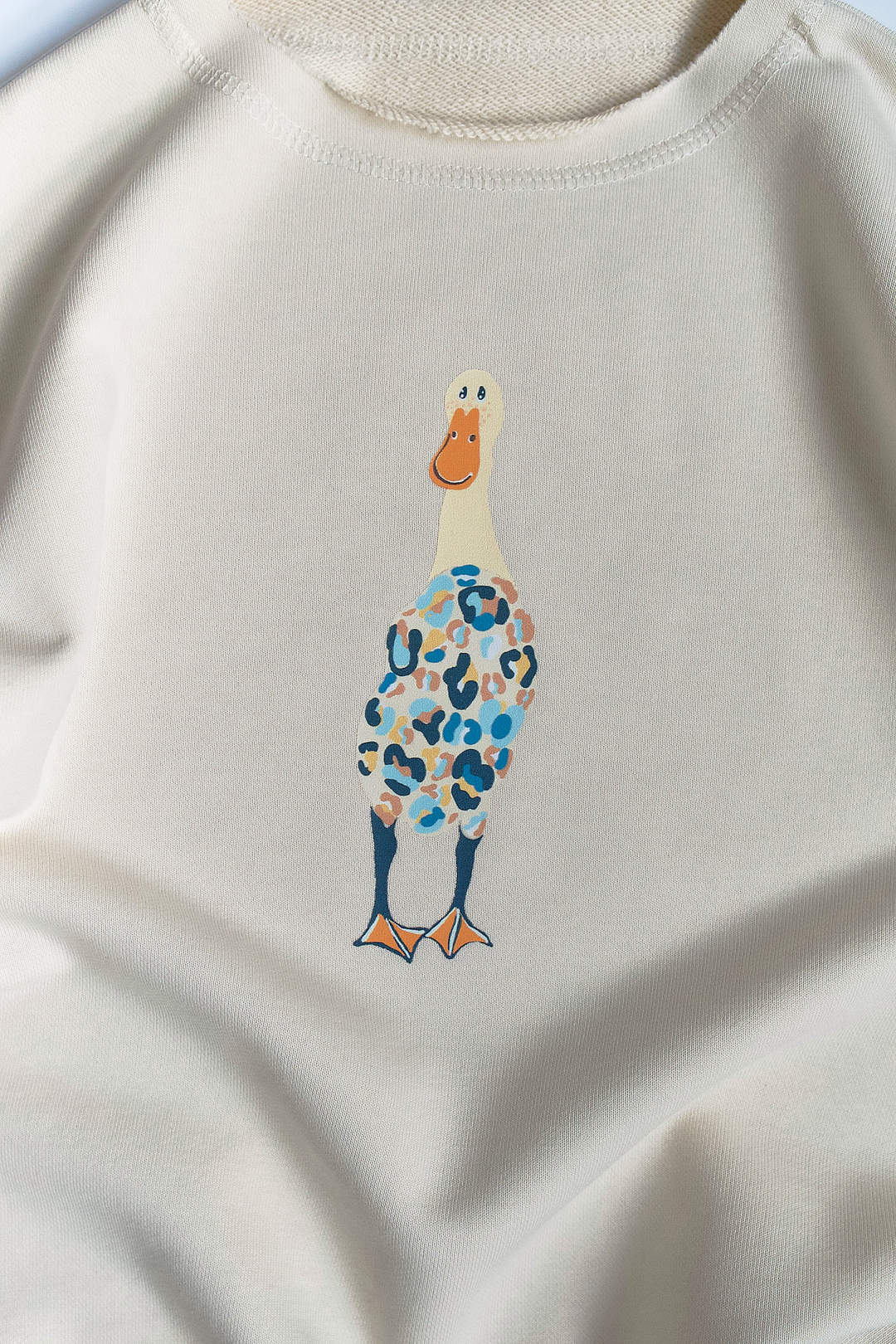 Children's T-shirt Duckling sleeve chocolate/blue. New collection 
