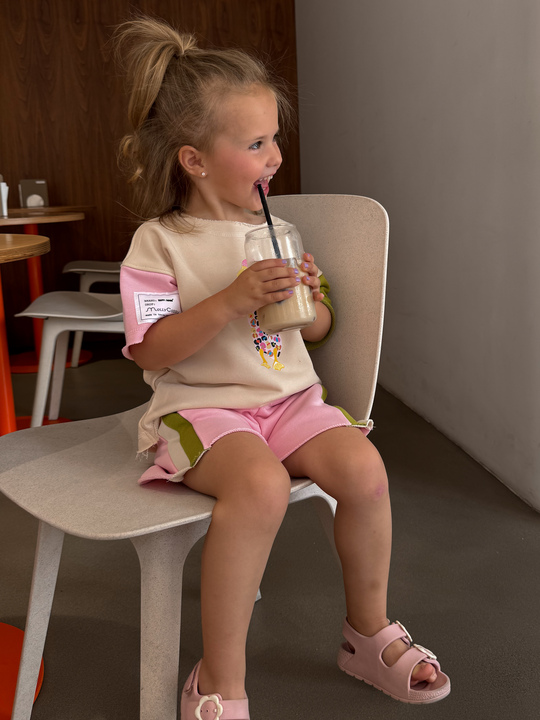 Children's shorts with stripes Candy Pink. New collection 