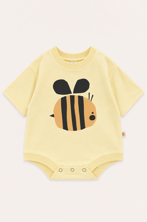 Боди-футболка желтая с двунитки Bee. Новая коллекция Изображение