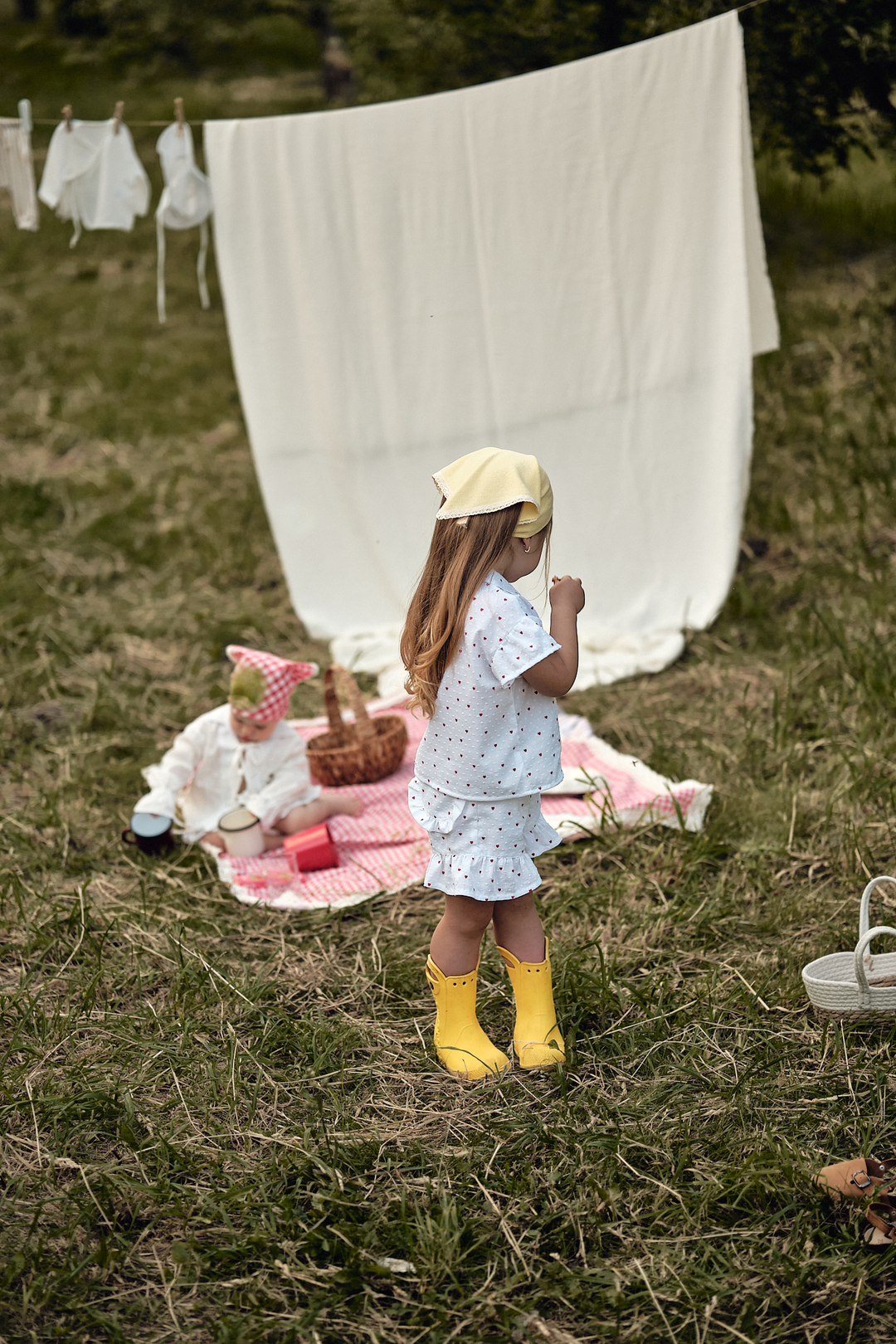 Summer suit shirt and shorts with hearts. New collection 