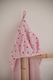 Hooded towel 110x110 Pink hearts made of cotton terry 