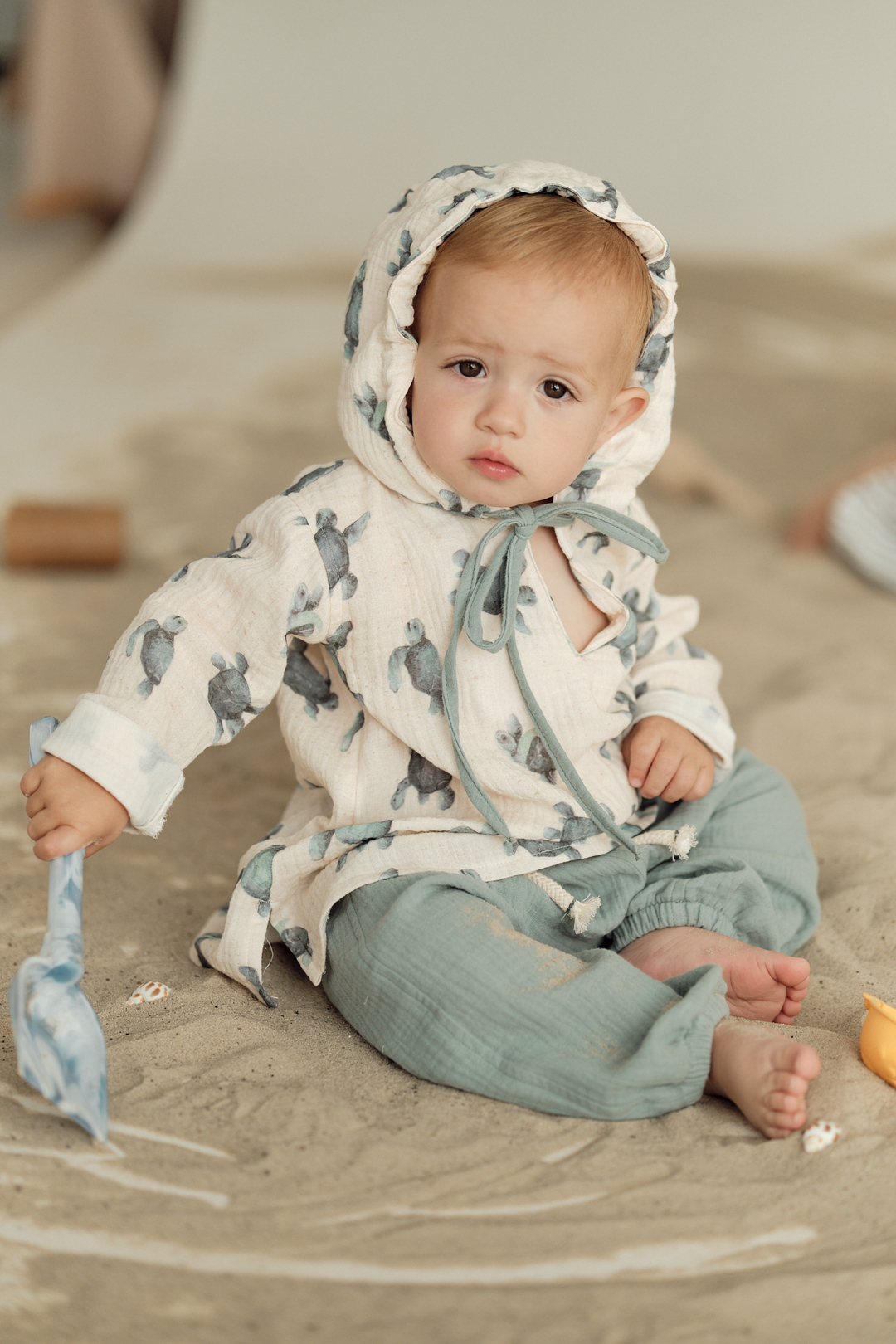 Happymoon muslin bunny cape Turtle 