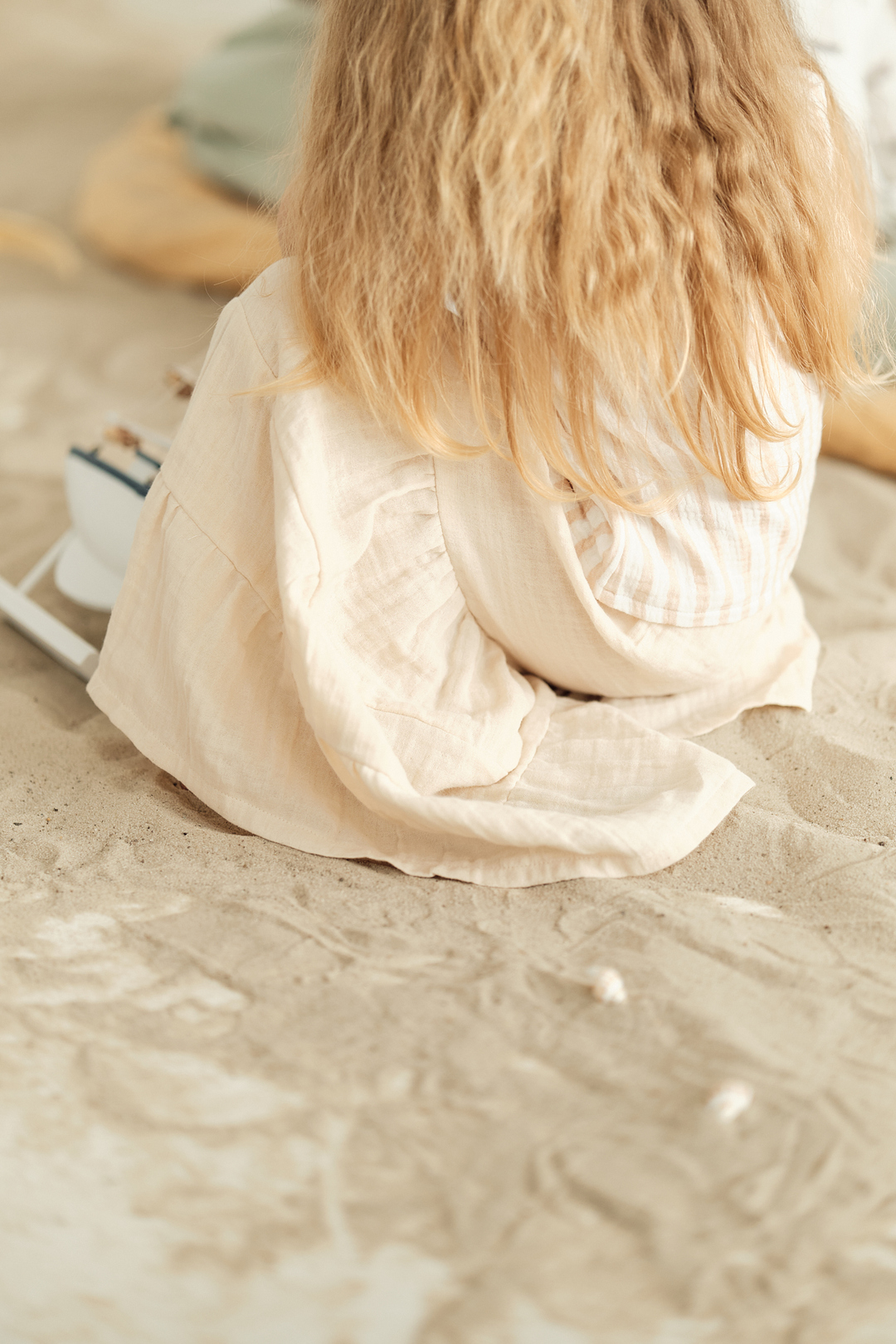 Beige muslin flared pants. New collection 